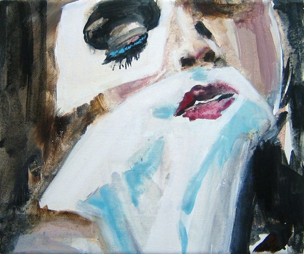 ’Abschminken’ . Acryl und Öl auf Leinwand . 25 x 30 cm . 2010