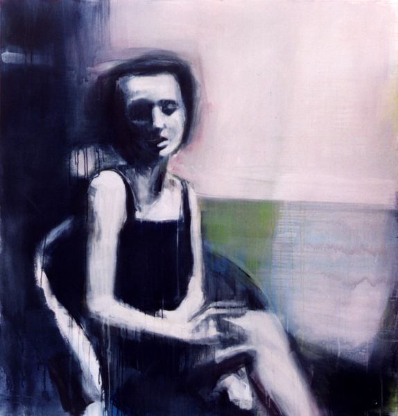 ’Frau im Sessel (II)’ . Acryl auf Leinwand . 159 x 152 cm . 2000