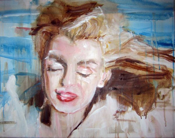 ’Der Tod und das Mädchen’ . Acryl und Öl auf Leinwand . 40 x 50 cm . 2009