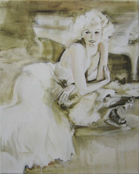 ’Jean with pet’ . Acryl und Öl auf Leinwand . 50 x 40 cm . 2008
