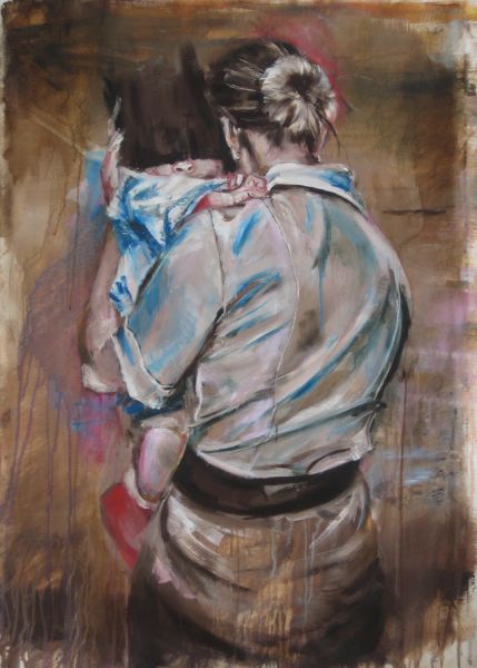 ’Kindermädchen’ . Acryl und Öl auf Leinwand . 100 x 69 cm . 2015