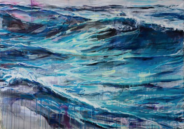 'Ozean’ . Acryl und Öl auf Leinwand . 155 x 220 cm . 2020