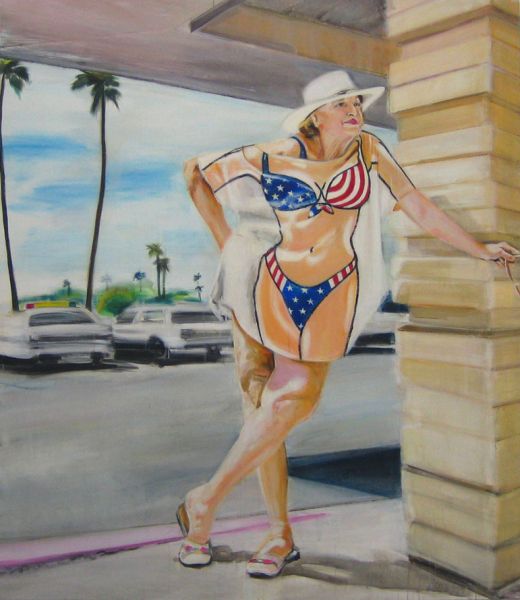 ’Amerikanerin’ . Acryl auf Leinwand . 180 x 157 cm . 2003