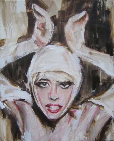 ’Gaga Bunny’ . Acryl und Öl auf Leinwand . 50 x 40 cm . 2013