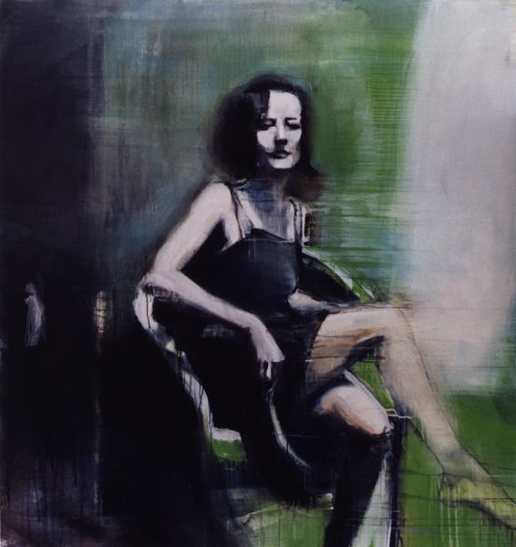 ’Frau im Sessel (I)’ . Acryl auf Leinwand . 169 x 159 cm . 2000  / <strong>’Woman in armchair (I)’ . Acrylic on canvas . 169 x 159 cm . 2000