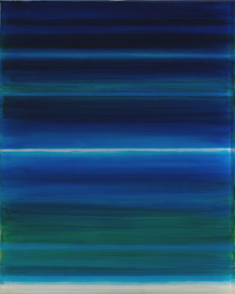 'Blau in Aspik’ . Mischtechnik & Epoxid . 50 x 40 cm . 2020